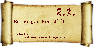 Rehberger Kornél névjegykártya